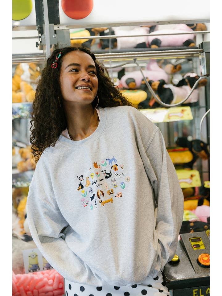 Limpet Store – wholesale Sweatshirt – Women's – Dogs Are Cool Embroidered Sweatshirt10