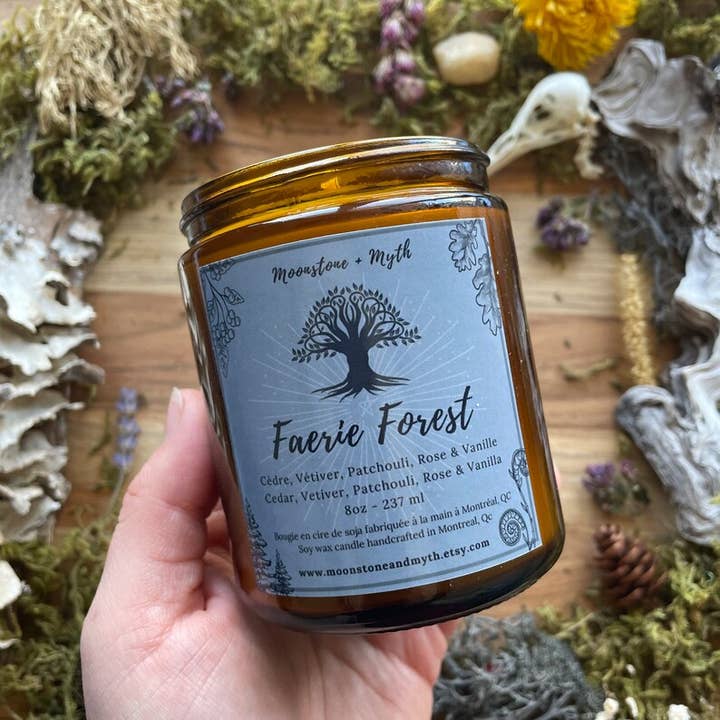 Moonstone and Myth - Wholesale Jar/Filled Candle - Faerie Forest, 100% soy wax scented candle