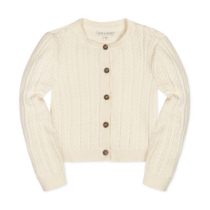 Organic Chevron Cable Cardigan for wholesale by Hope and Henry