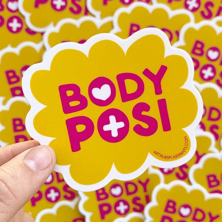 Body Posi Sticker for wholesale by Arthur's Plaid Pants