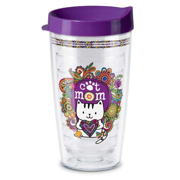 Cat Mom Insulated Travel Tumbler with Lid 16 oz. for wholesale by Conimar Promotions