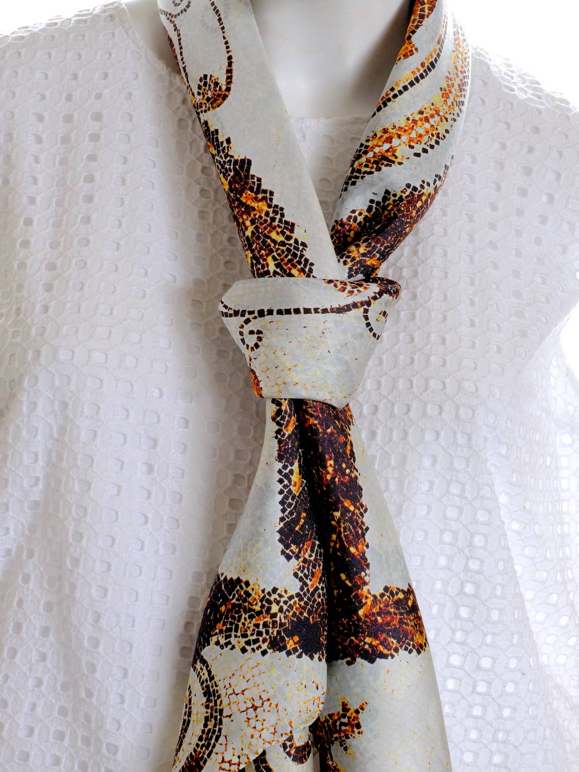 Bluyonda Silk Scarves - Wholesale Scarf – Unisex - Silk Twill Scarf "Ganymede Mosaic" 110cmx110cm3