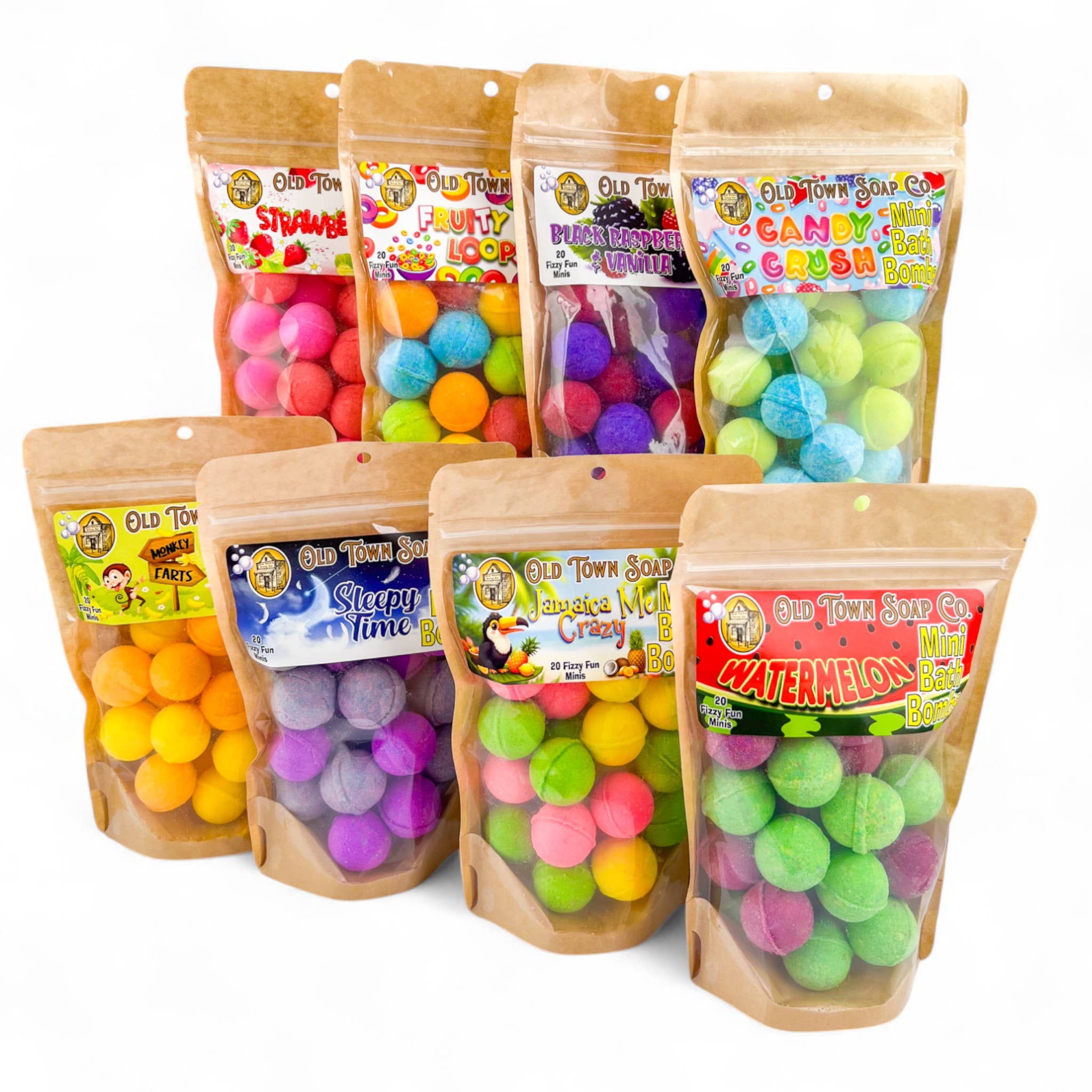 Old Town Soap Co. - Wholesale Bath Bomb/Fizz - Mini Bath Bombs -8 Scents that Kids of all ages LOVE16