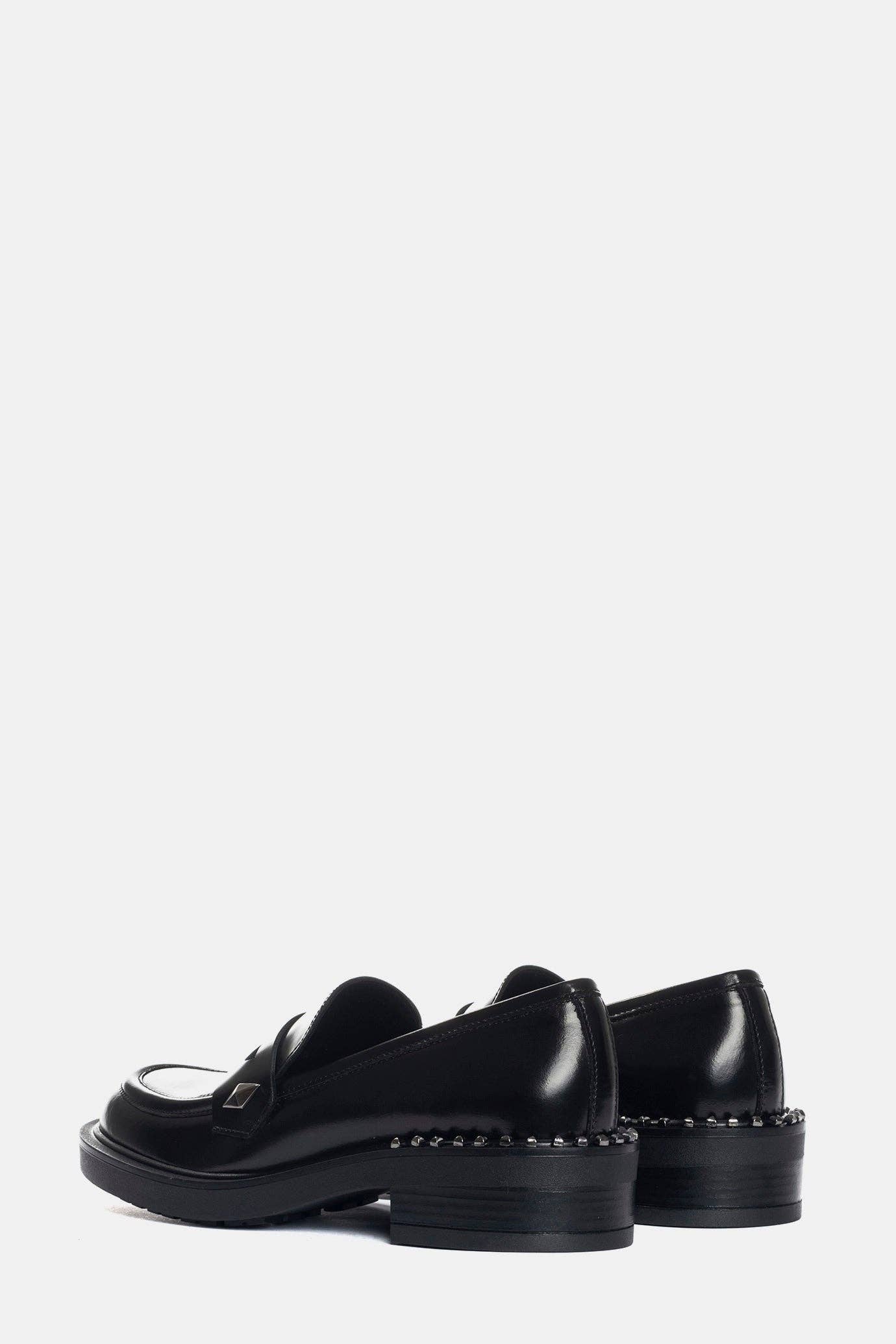 METISSE - Wholesale Boots - Women's - Black polished calfskin loafers AS9263