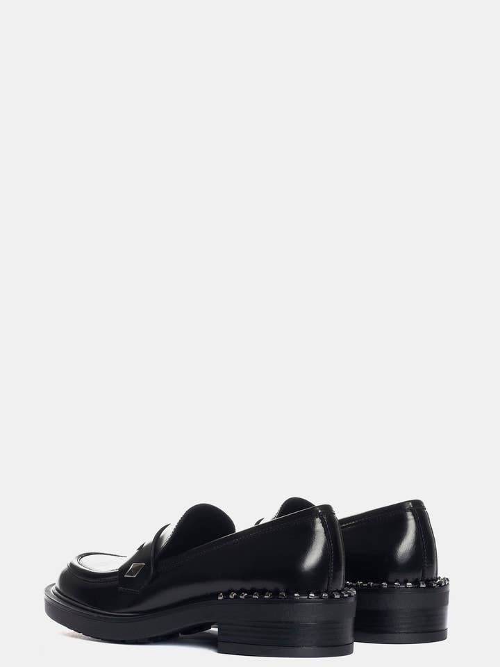 METISSE - Wholesale Boots - Women's - Black polished calfskin loafers AS9263