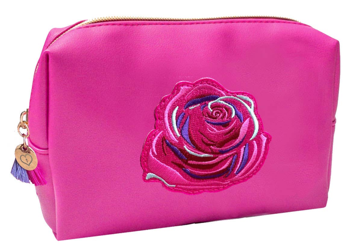 Camille’s Closet - Wholesale Makeup/Cosmetic Bag - Rose Embroidered Cosmetic Bag1