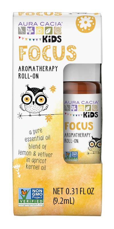Aura Cacia - Wholesale Essential Oil Roll-On - Kids Focus Essential Oil Roll-On|Apricot Oil|0.31 Fl Oz0