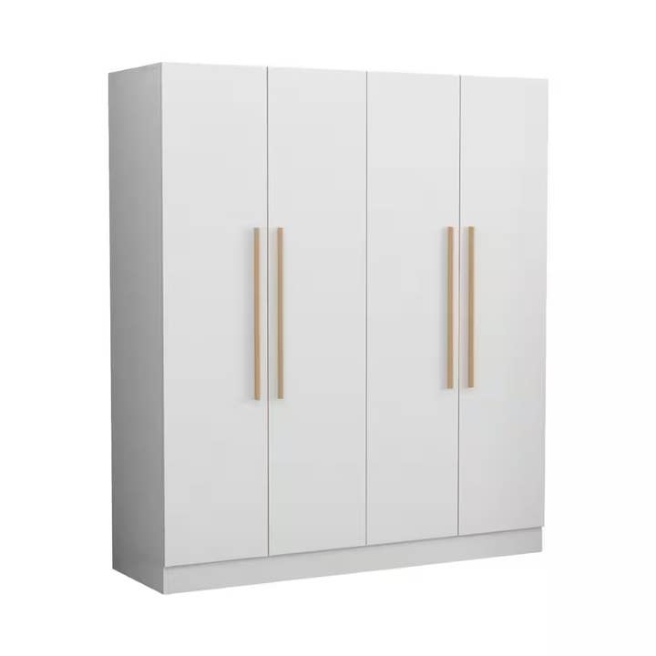 ShipItFurniture - Wholesale Bedroom Furniture - 1-Piece White Wood Armoires, Hanging Rod, Storage Shelves (70.9 In. H X 63 In. W X 19.7 In. D) Bedroom Set with 4-Door1