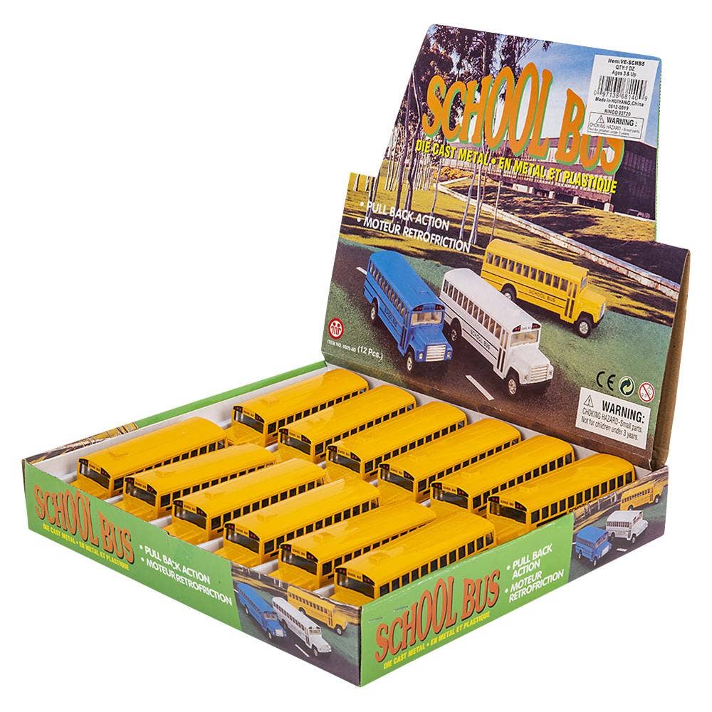 The Toy Network - Wholesale Toy Car/Truck - Kids - 5" Diecast Pull Back School Bus5