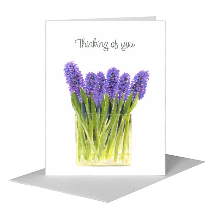 Mazzo di giacinti, biglietto d'auguri (#7449E) per la vendita all'ingrosso da parte di Printed Canvas