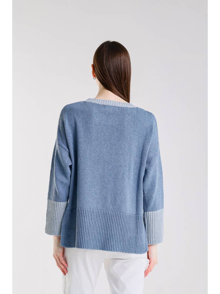 TINA Stephens Italy/Tees By Tina - Wholesale Knit Sweater - Women's - Lisbeth Contrast Neck Hi/Low Sweater (BLS915)7