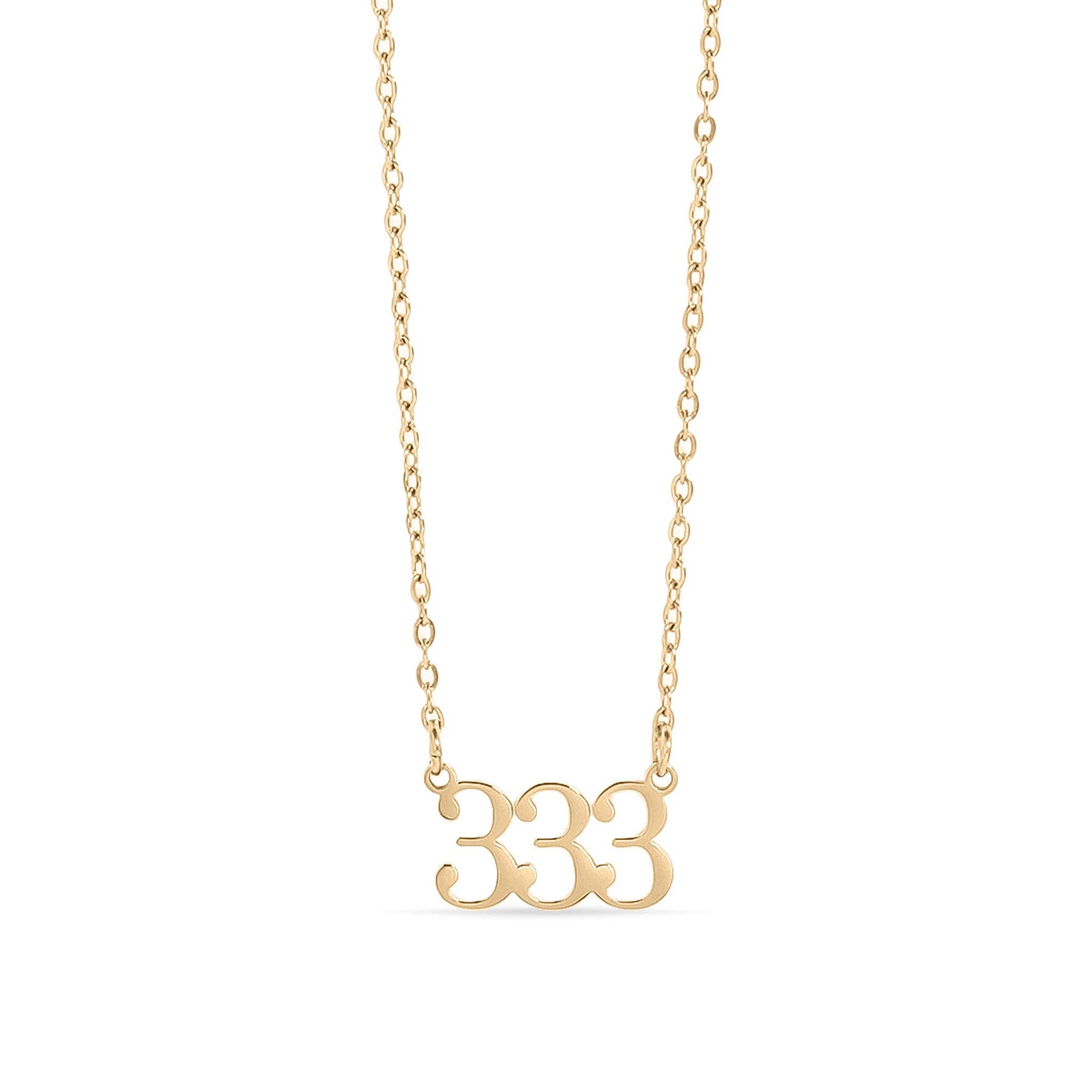 WJW – wholesale Pendant/charm necklace – 18K Gold PVD Stainless Steel Angel Number Necklace5