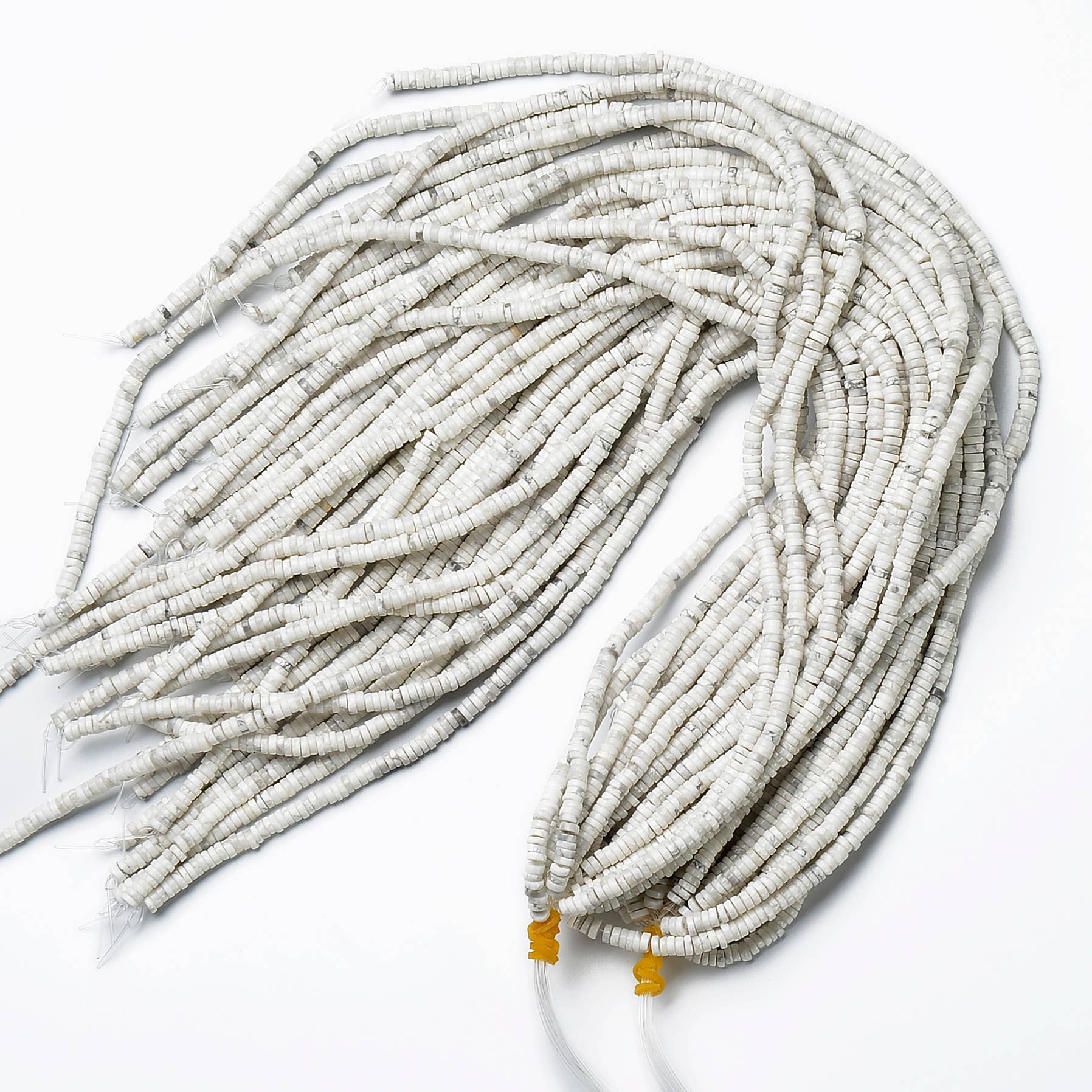 Beads Creation - Wholesale Beads - Howlite Heishi Beads Smooth Plain Disc Real Genuine PRP4690