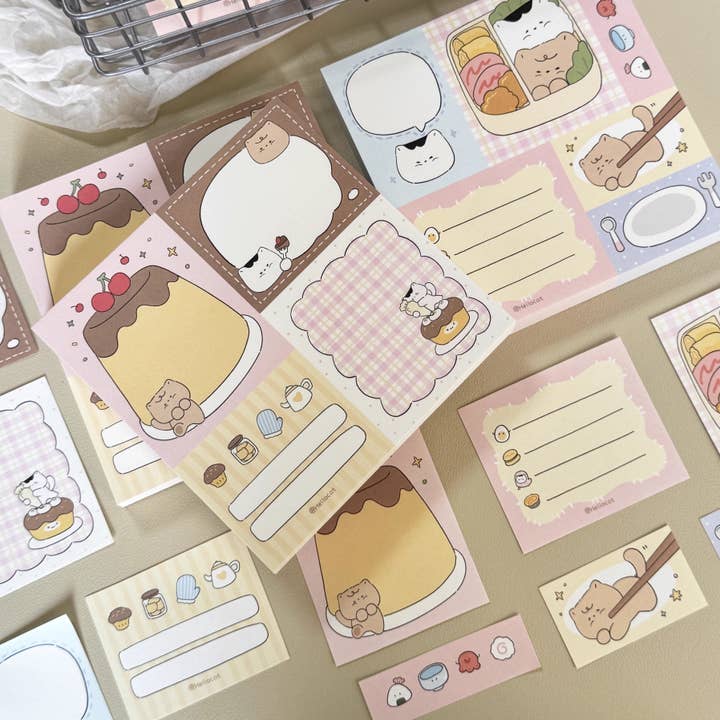 Hello Cat | Kitty Patchwork Memo Note Pad for wholesale by LULUFUNSTUDIO