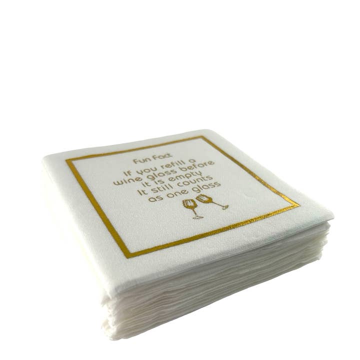 Maven Home - Wholesale Disposable Napkin - Linen-Feel Cocktail Napkins, Fun Fact3