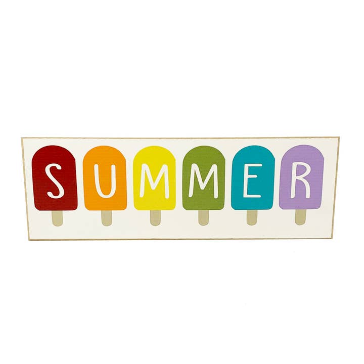 Summer Sign - Summer Popsicles 3in x 9in for wholesale by Crafts With a Side of You LLC
