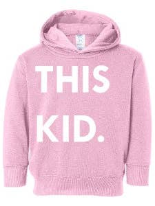 THIS KID SUPPLY CO. - This Kid Hoodie - White on Pink (Toddler & Youth sizes) for wholesale by This Kid Clothing Co.