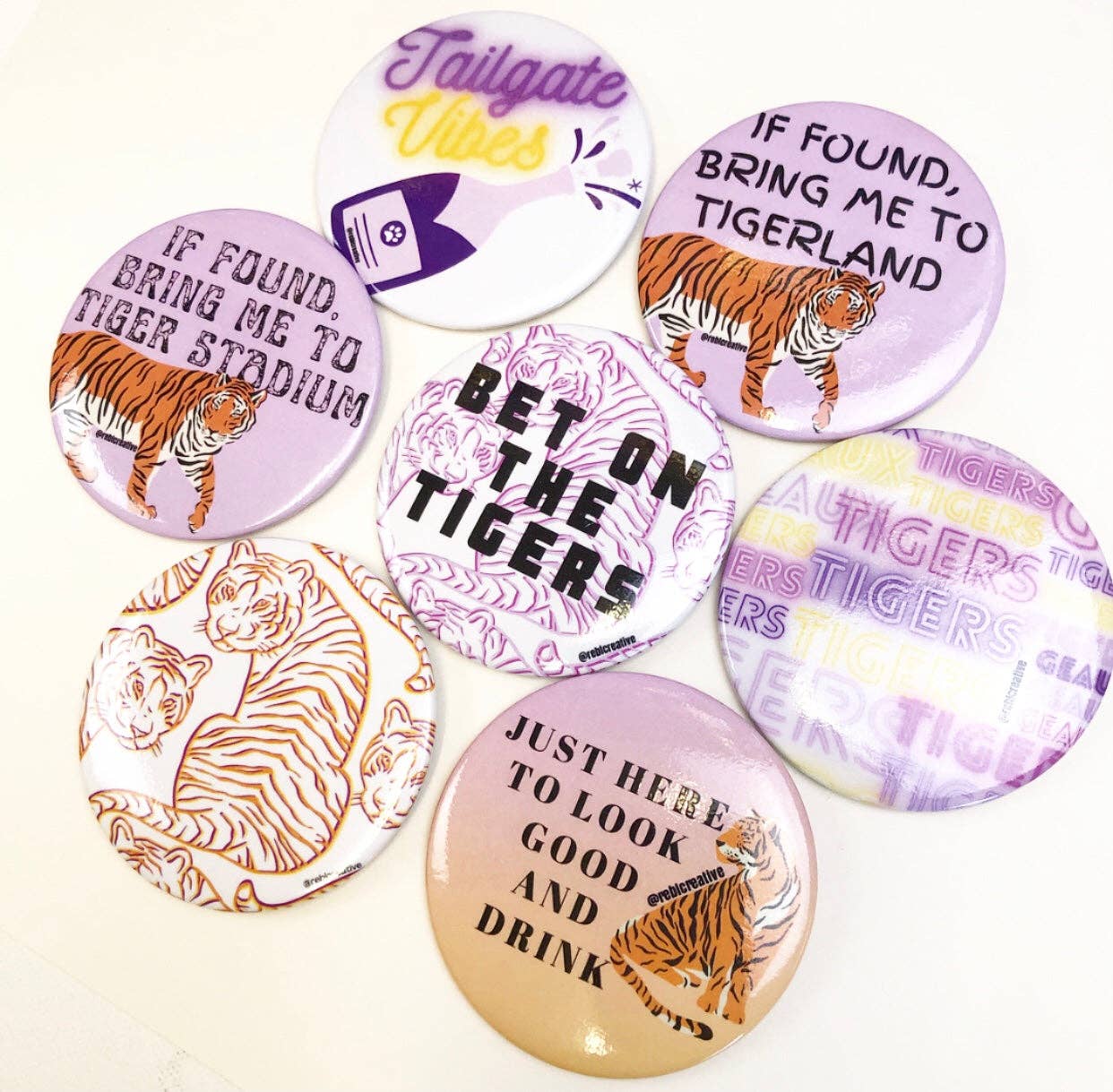 REBL Creative - Wholesale Lapel Pin/Button - Bring Me - Tiger Stadium - Game Day Button1