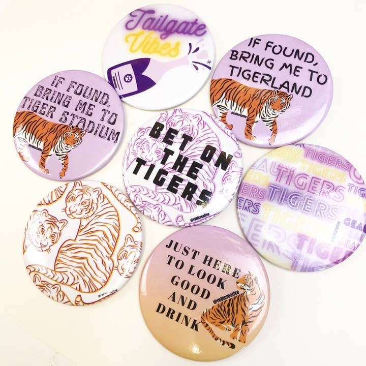 REBL Creative - Wholesale Lapel Pin/Button - Bring Me - Tiger Stadium - Game Day Button1