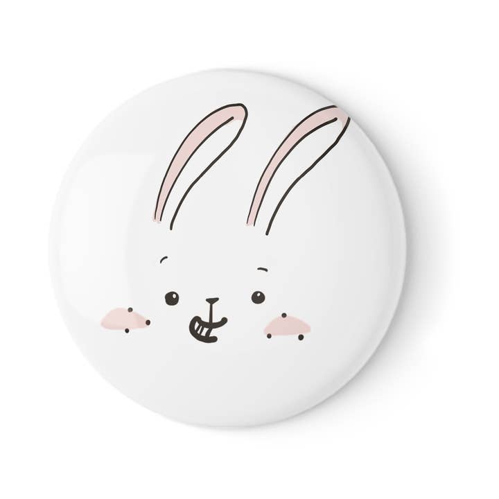 Happy Bunny – Cute Easter Badge or Magnet (38mm or 58mm) for wholesale by Richard Darani