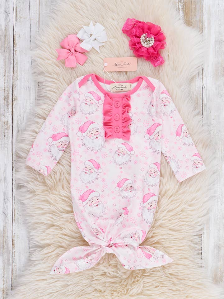 Marie Nicole Clothing - Wholesale Babygown - Baby - Holiday Cheer Knot Gown