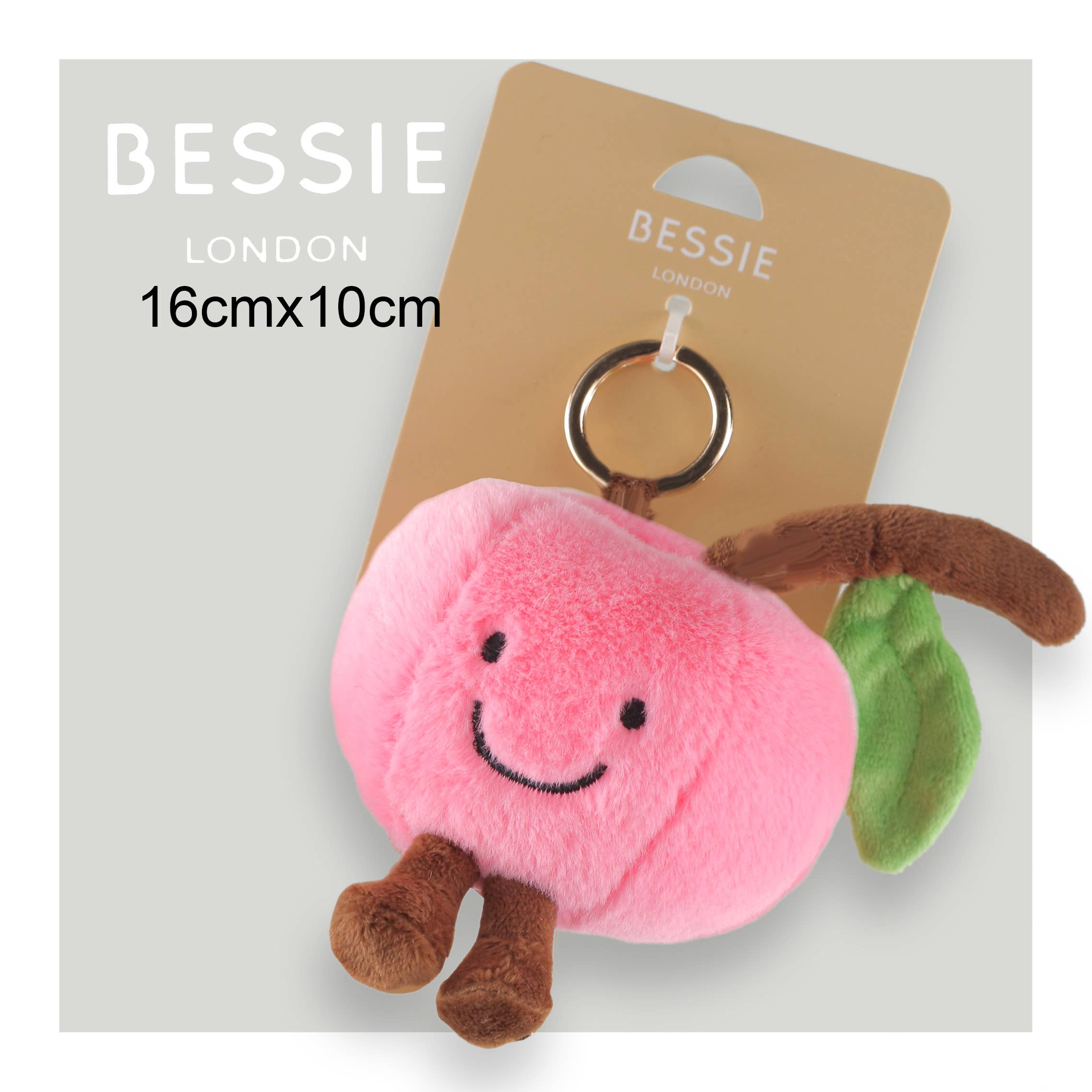 Bessie London - Wholesale Keychain - Women's - PLUSH PEACH BAG CHARM4
