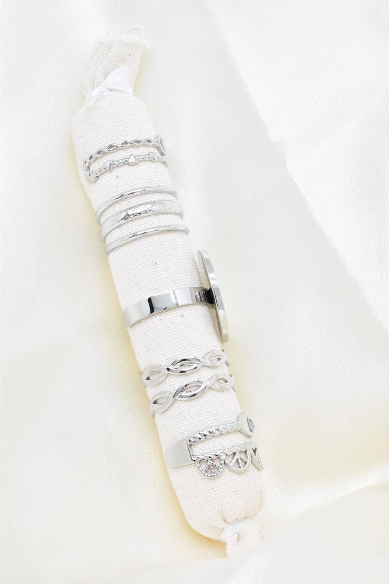 Kapyco - Wholesale Band/Stacked Ring - Set of 5 stainless steel rings - PR019BG-AR2