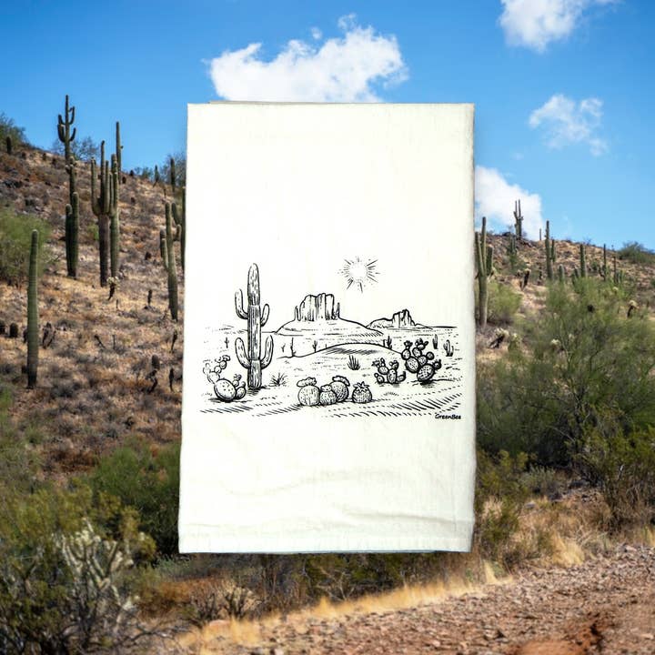 Green Bee Tea Towels - Wholesale Tea Towel - Cactus Desert Kitchen Towel | Tea Towels | Arizona Towel5