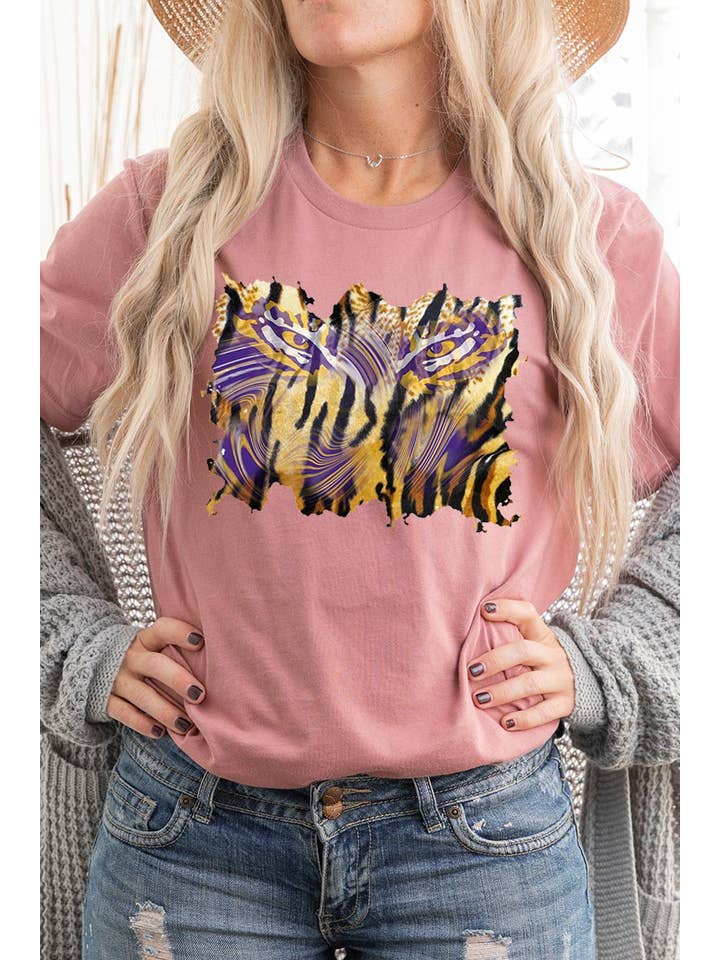 COLORBEAR - Venta al por mayor Camiseta serigrafiada - Mujer - TIGER, LSU, CAMISETA DE FÚTBOL UNISEX DE MANGA CORTA, ESTAMPADA17