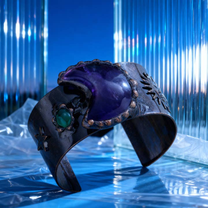 PHOEBE´S - Wholesale Cuff Bracelet - Cuff Bracelet with Natural Stone – Rose Quartz or Amethyst3