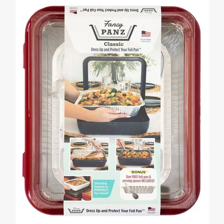 Fancy Panz - Wholesale Serving Tray - Classic Set - Pan Frame w/ Lid & Serving Spoon - Red