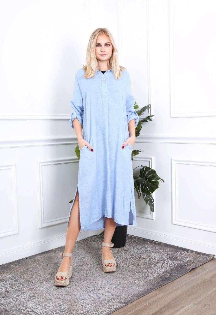 LÉA & LUC - Wholesale Dress - Women's - Long dress in 100% linen REF.2090010