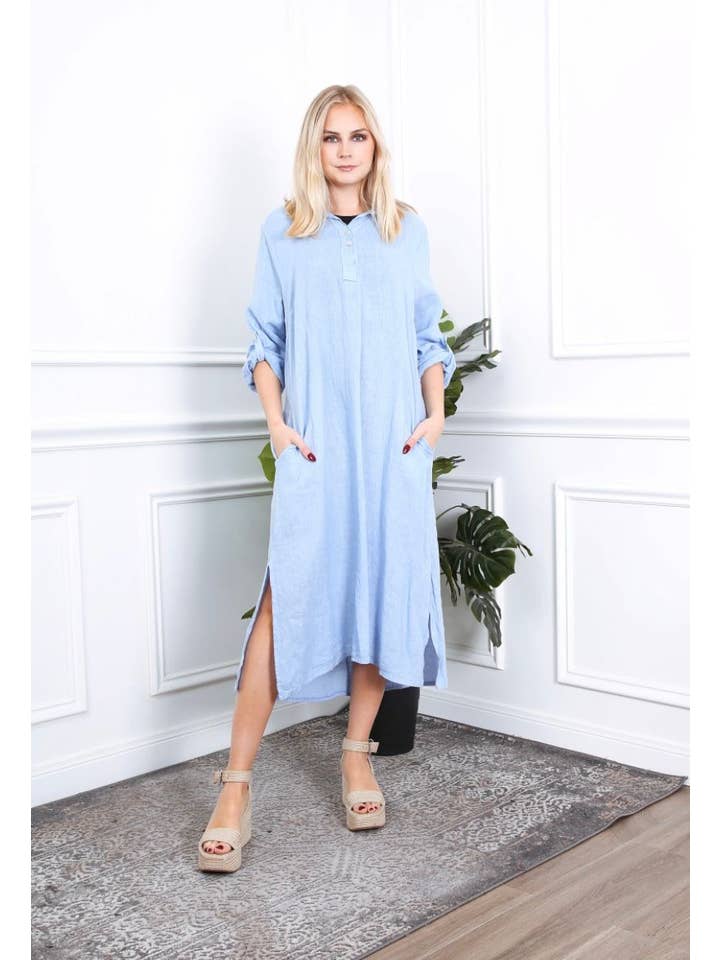 LÉA & LUC - Wholesale Dress - Women's - Long dress in 100% linen REF.2090010