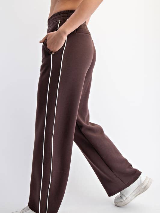 P076437-Zweistreifen-Paspelierung Modal Scuba Gerade Hose für den Großhandel von Sunday Morning