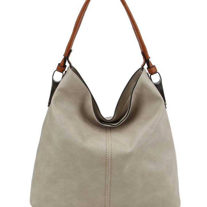 MiMi Wholesale - Wholesale Shoulder Bag - Women's - LHL001-2 Side Metal Accent Hobo Bag