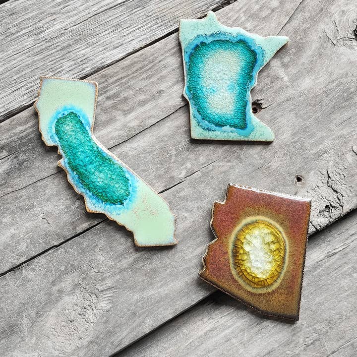 Dock 6 Pottery - Wholesale Magnet - State Shaped Fridge Magnet- All 50 States - 10 DAY0