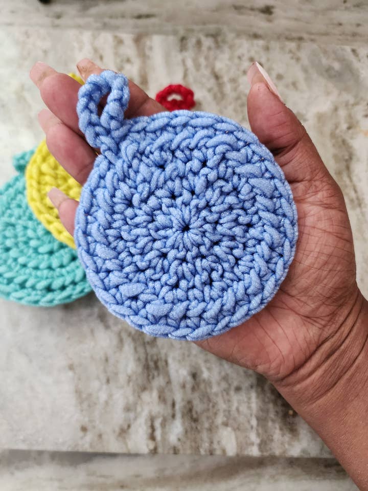 Kitchen Pot Scrubber, Crochet Scouring Pad, Heavy Duty for wholesale by Blessed Hearts Co