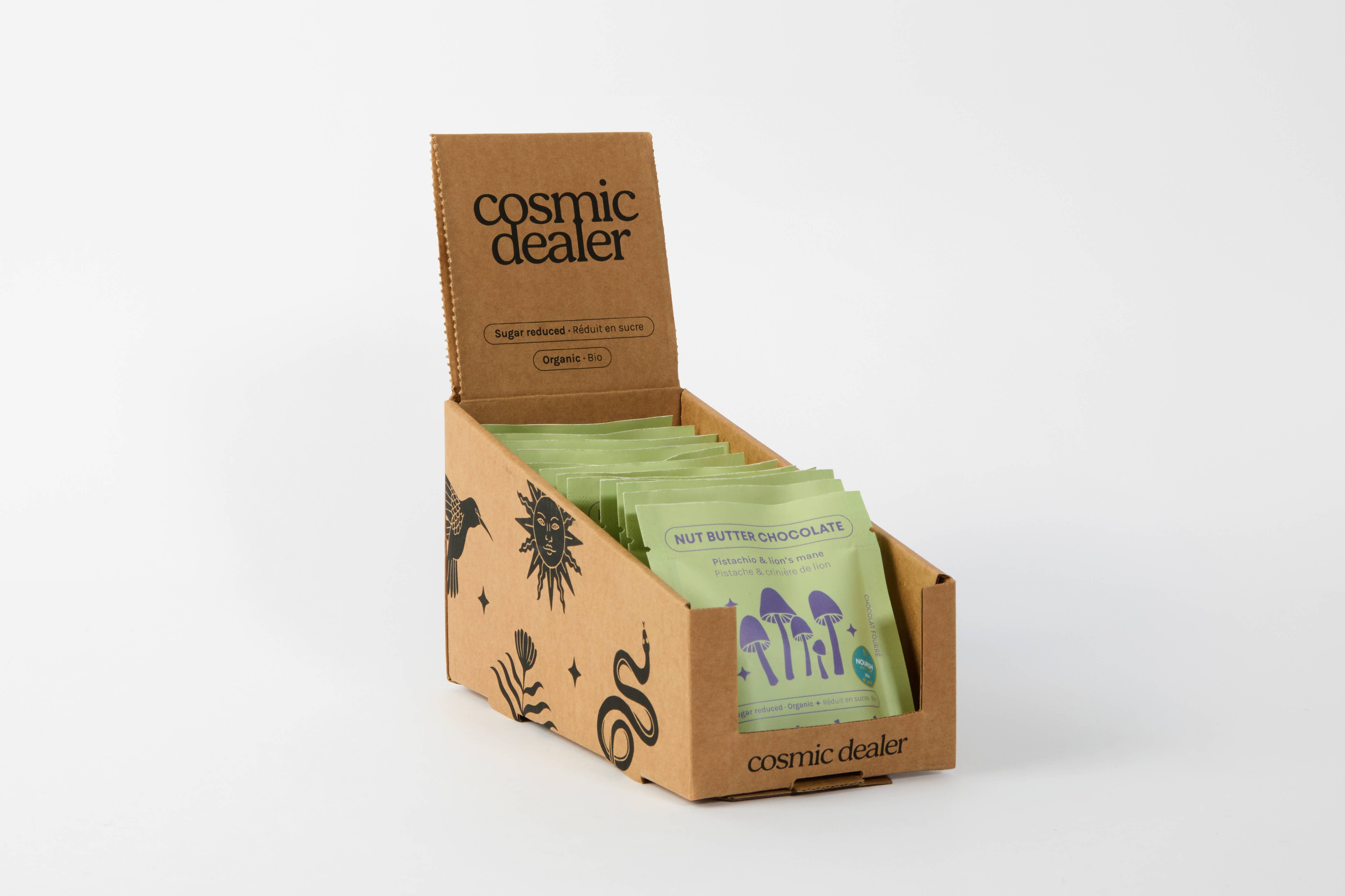 Cosmic Dealer – wholesale Chocolate bar – Single nut butter chocolate - Pistachio & Lion's Mane 1