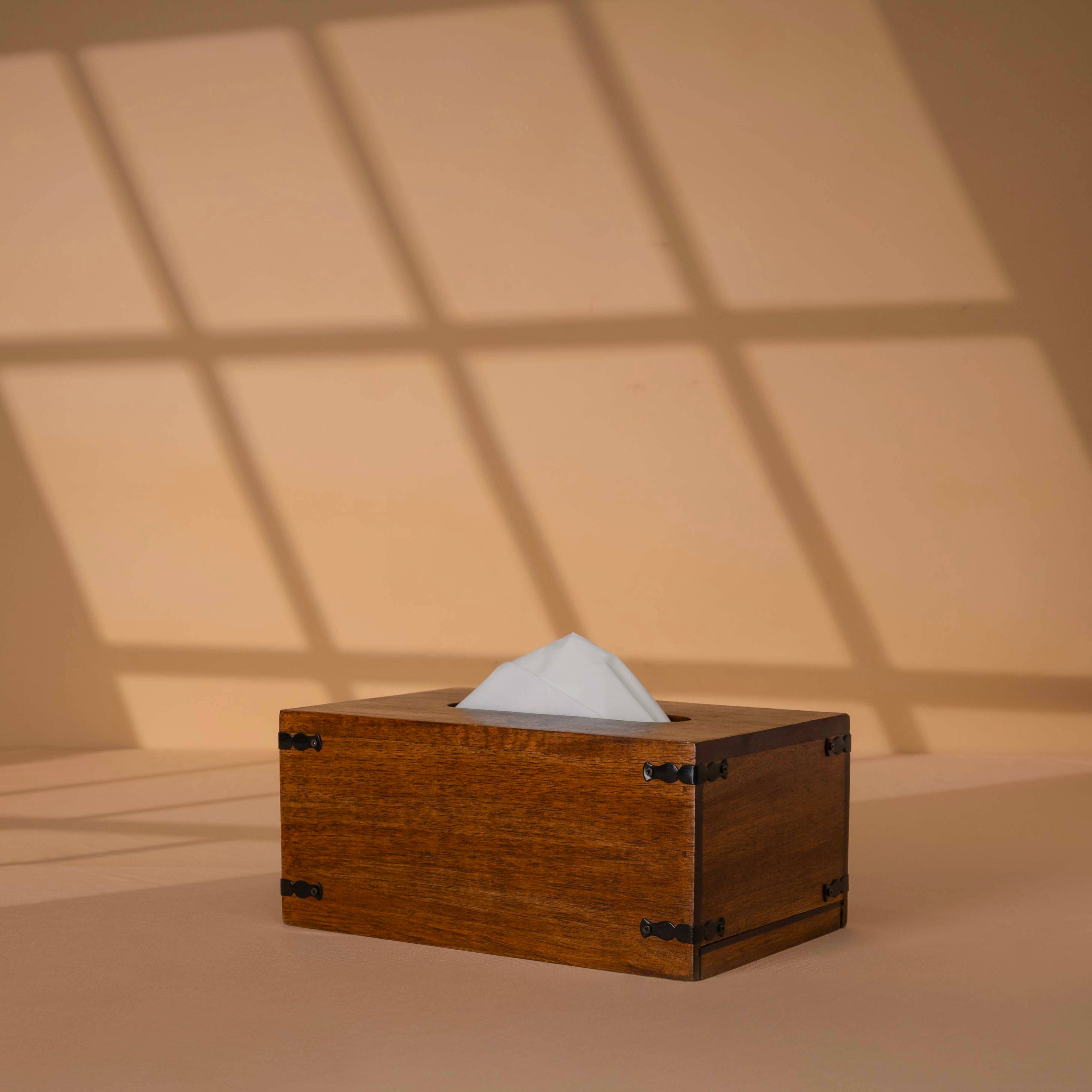LuxeDesigns Co LLC - Wholesale Tissue Box - Rustic Natural Mango Wood Tissue Dispenser - Rectangle11