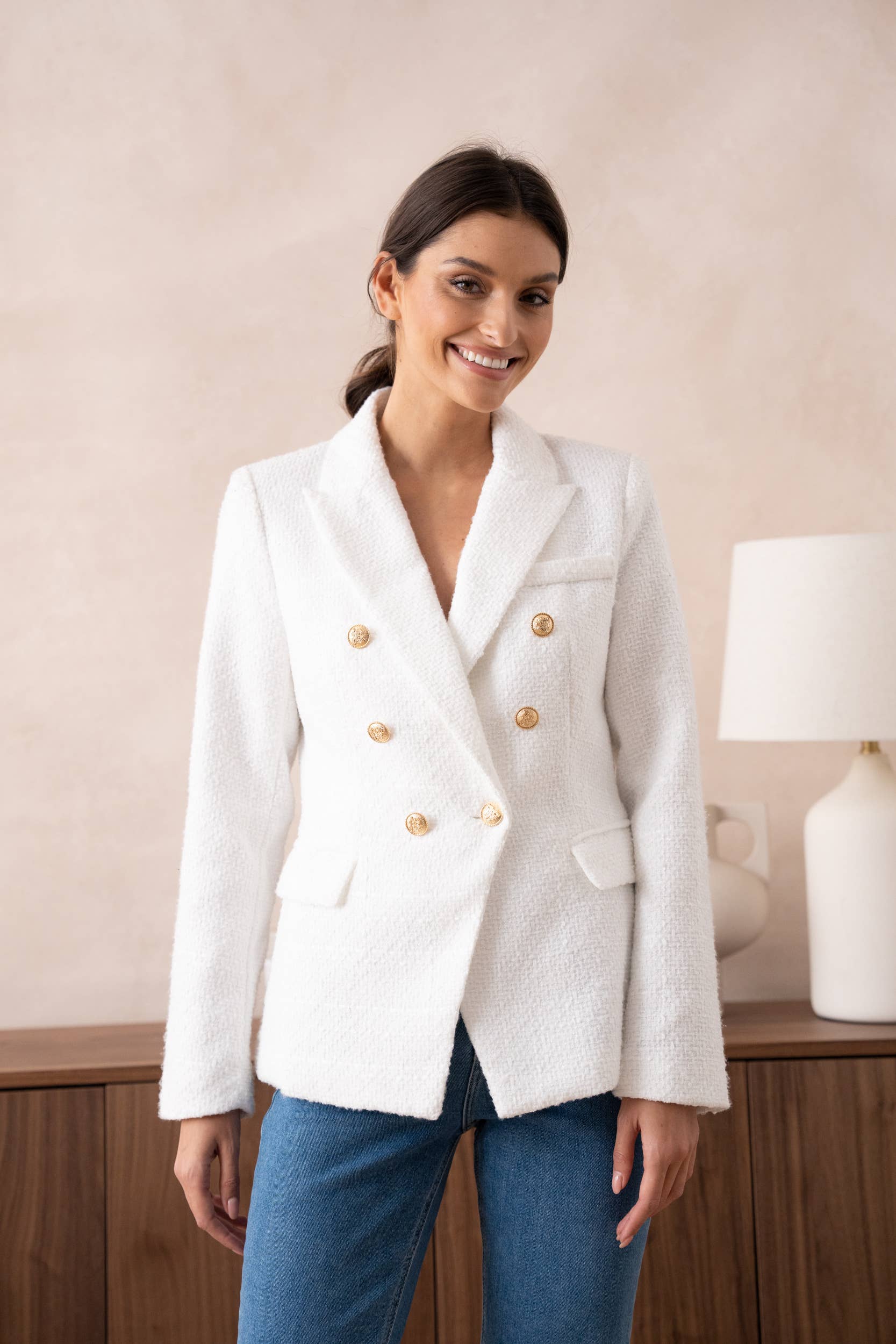 Attentif Paris – wholesale Jacket – Women's – Slim Fit Plain Tweed Jacket21