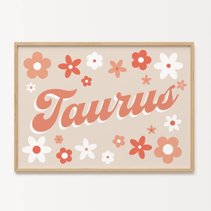 Estampado de Zodíaco Taurus por atacado de Peach and Home