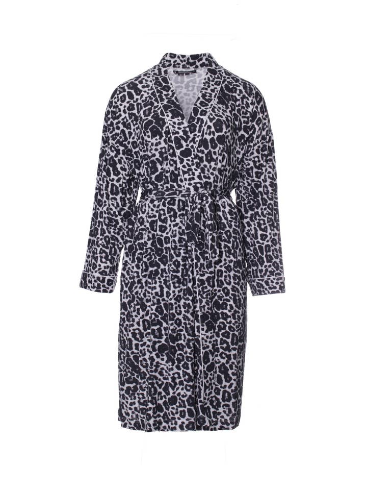 Bamboo Kimono Robe in Luxe Leopard Print for wholesale on Faire