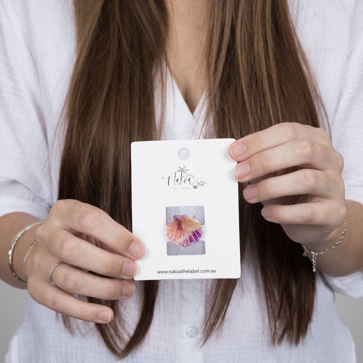 Nakoa The Label - Wholesale Hair clip β Womenβs - Claw Clip -- Clam Shell - Acetate - Small - Sea Life