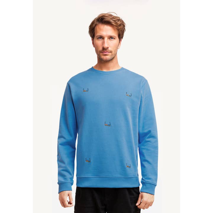 Sweatshirt Blue Dodgems embroideries for wholesale by Slopes&Town
