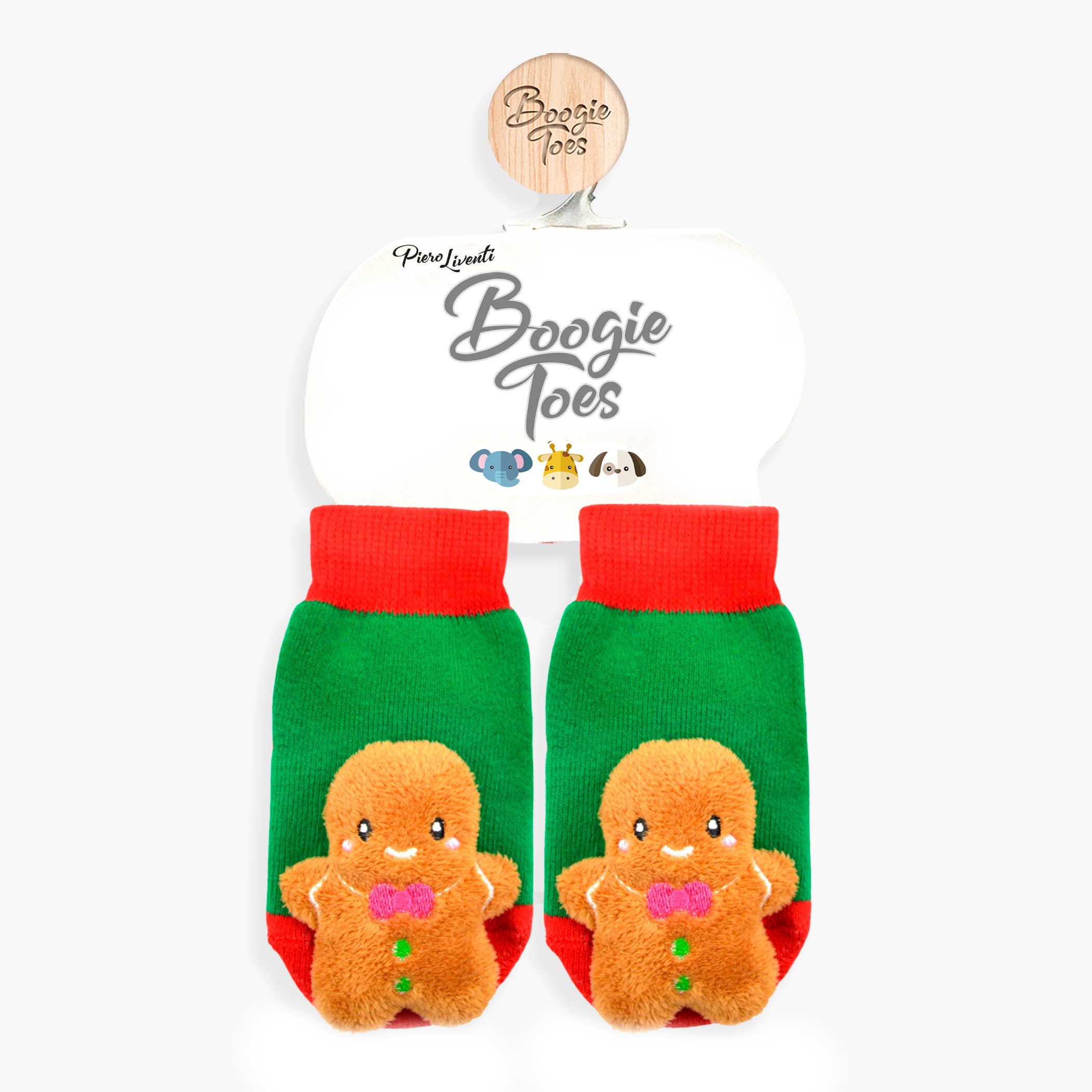 Boogie Toes - Vente Chaussettes – enfant et bébé - Chaussettes hochet Gingerbread Christmas Boogie Toes1