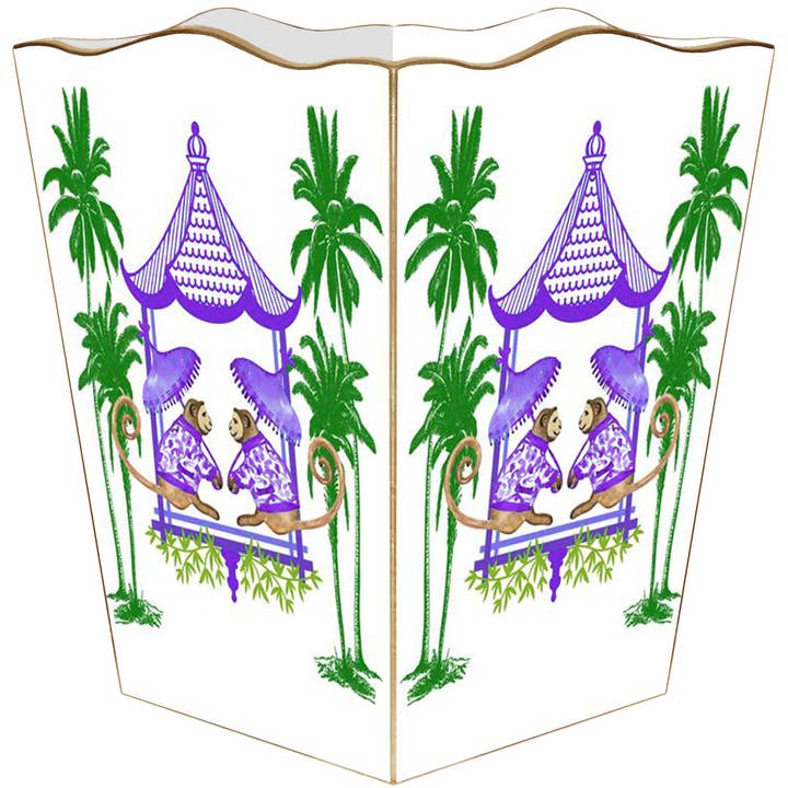 WB6630-Chic Monkey mit Palmen Lila für den Großhandel von Marye-Kelley