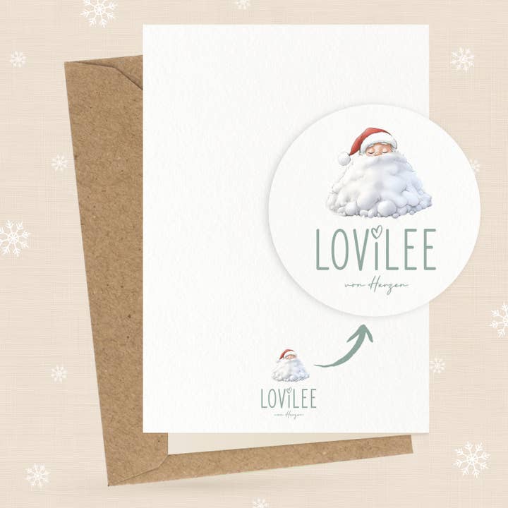 LOViLEE - Wholesale Christmas Card - Santa Meditates | Christmas Card Folded Card | No. WK-FC-031