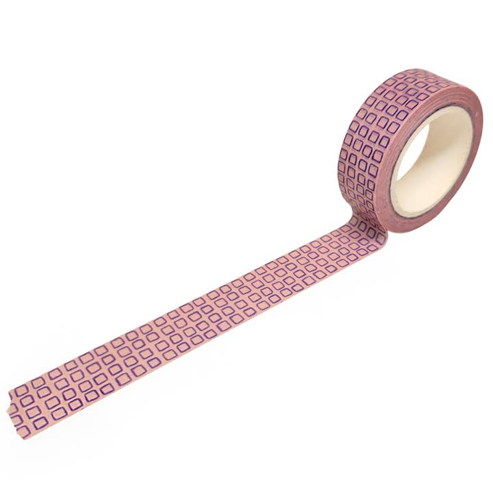 Retro Grid with Blue on Light Pink Washi Tape for wholesale by beve!