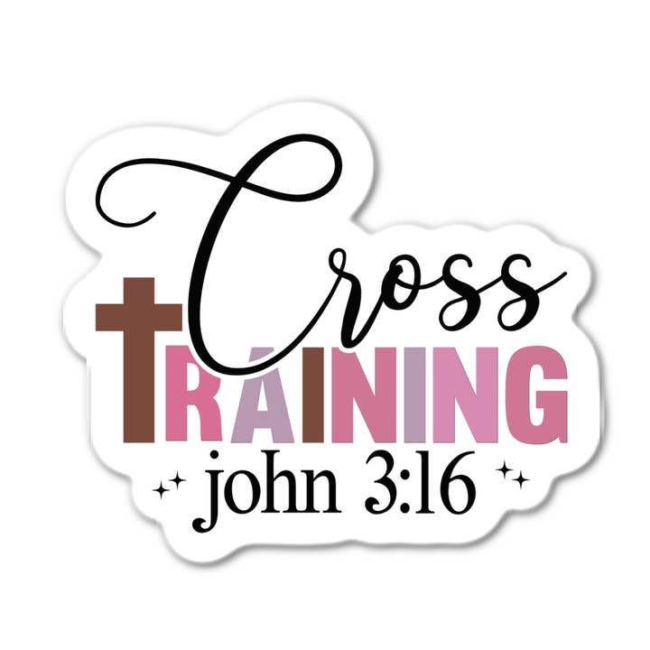 Cross Training John 3:16 Sticker for wholesale by Stick-It Expressions