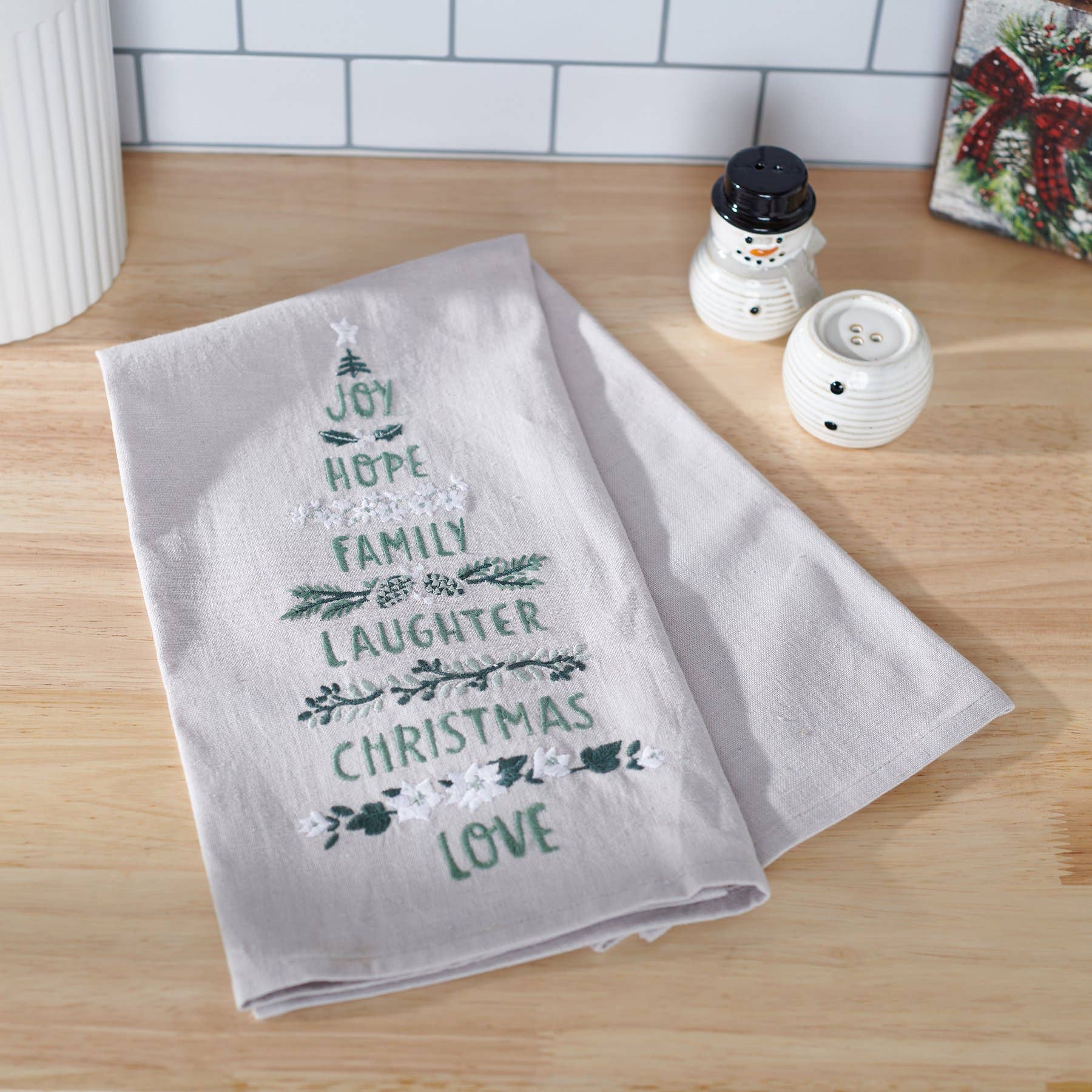 Primitives by Kathy - Wholesale Tea Towel - Family Laughter Christmas Kitchen Towel4